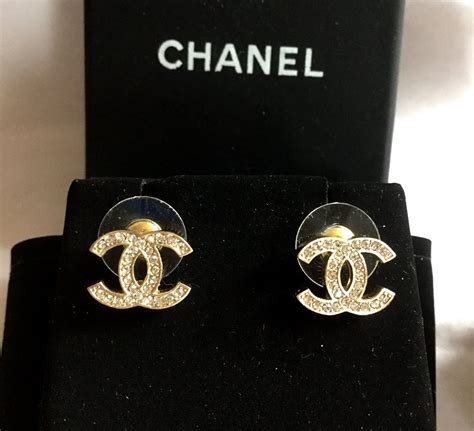 chanel crystal 90s icon cc stud earrings gold|Chanel jewelry for sale.